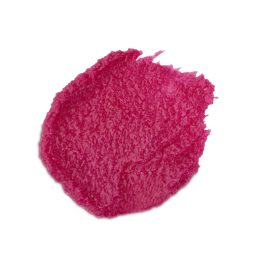 Basma. A neatly smudged swatch of thick, textured, hot-pink body scrub.