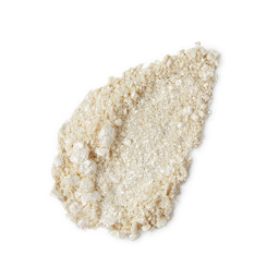 New Moon Glitter Crumble. A neatly smudged swatch of crumbly, shimmering, ivory-coloured metallic eyeshadow. 
