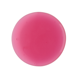 Salam. A perfectly circular swatch of thick, glossy, bubblegum-pink shower gel. 