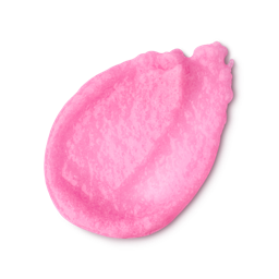 Snow Fairy. A neatly smeared swatch of vibrant, thick bubblegum pink body scrub showing a granular, slightly shimmering texture