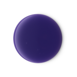 Stormy Weather. A perfectly circular droplet swatch of thick, glossy, deep, royal-purple shower gel.