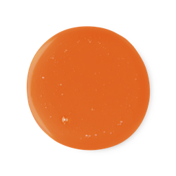 A sample of vibrant orange The Olive Branch shower gel.
