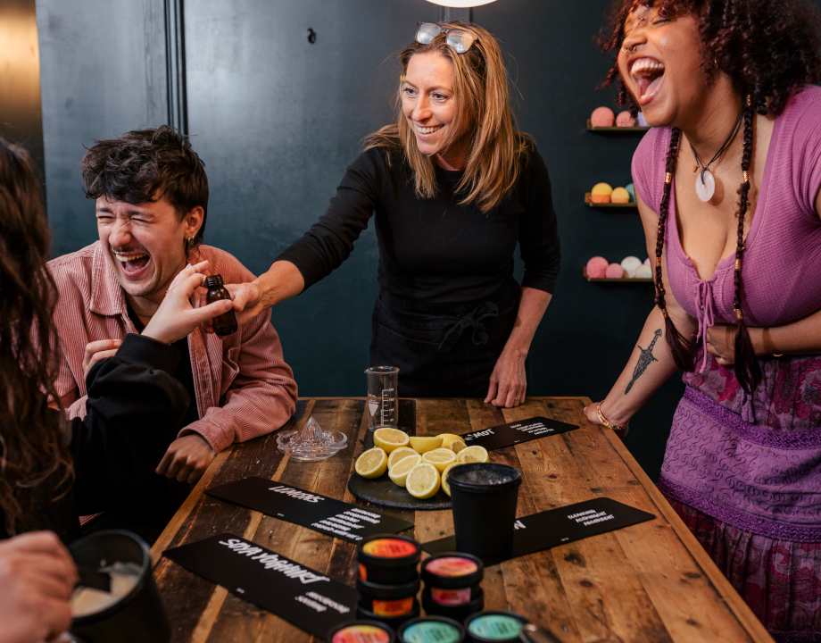 Image of packaging and Lush products