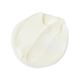American Cream. A round, smooth dollop of thick, cream-coloured hair conditioner. The glossy product shows a rich texture, with distinct ridges and soft peaks where it has been swirled.