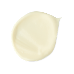 Braziliant. A neatly smudged swatch of thick, creamy ivory-coloured body butter.