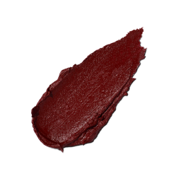 Catherine Wheel. A neatly smeared swatch of shimmery, rich, burgundy red lipstick. The swatch is thick and textured with an almost metallic sheen.