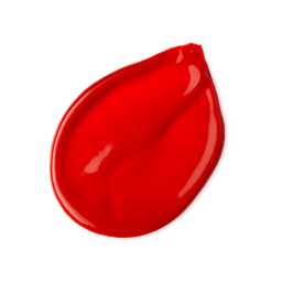 Cherry. A neatly smudged swatch of thick, glossy, vibrant, cherry-red lip jelly. 