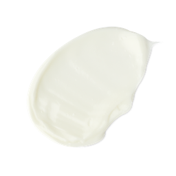 Coconut. A neatly smudged swatch of thick, creamy ivory-coloured body butter.