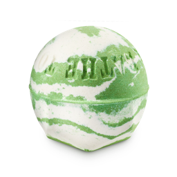 The Cold Bath Bomb features a marbled design of green and white swirls against a plain light grey background.
