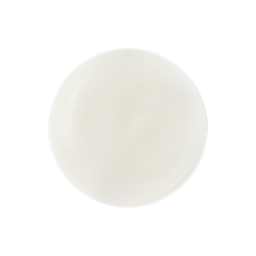 Cool with Fluoride. A perfectly circular swatch of matte, white toothpaste. 