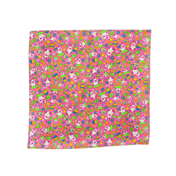 Easter Egg Hunt, a square Knot Wrap with cartoon rabbits, carrots and eggs on a hot pink background.