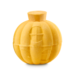 Enchanted Fairy House. A playful, Halloween-themed bath bomb in the shape of a classic, orange pumpkin. There are embossed windows and details on the side and the top stalk appears removable. 