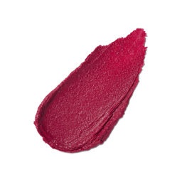 Fuse. A neatly smeared swatch of shimmery, raspberry wine-red lipstick. The swatch is thick and textured with an almost metallic sheen.