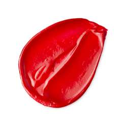 Pink Grapefruit. A neatly smudged swatch of thick, glossy, deep, firetruck-red lip jelly. 