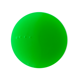 Guardian Of The Forest. A perfectly circular swatch of thick, glossy bright apple-green shower gel. 