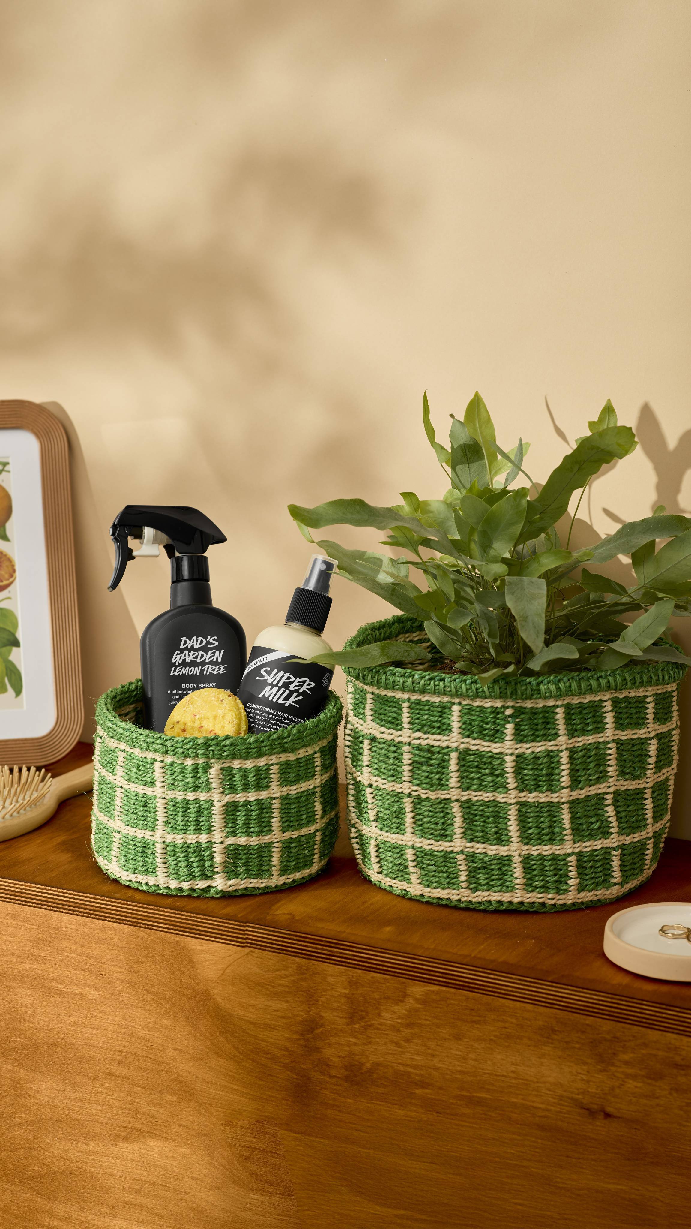 Handwoven Basket - Green