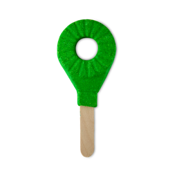 I'm Forever Blowing Bubbles. A reusable bubble bar stick comprised of a wooden stick handle and a grass-green round bubble bar on the end with a hole in the middle. 