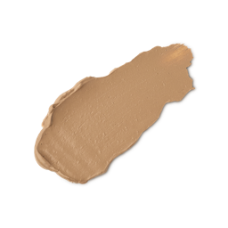 A close-up product swatch of a thick, elongated, textured streak of Medium Dark Neutral Skinwear makeup. The colour is a warm, medium beige/tan.