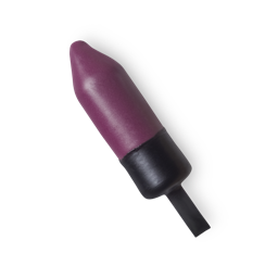 Mogadishu. A metallic mulberry colour lipstick refill, protected by a wax outer layer, which features a tab for easy removal.