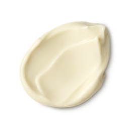 Moominmamma. A neatly smudged, thick swatch of smooth, cream-coloured hand and body lotion. 