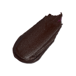 Moonshiner.  A neatly smeared swatch of shimmery, deep red wine-coloured lipstick. The swatch is thick and textured with an almost metallic sheen.