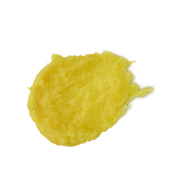 Noor. A neatly smudged swatch of thick, luscious, yellow lip balm.