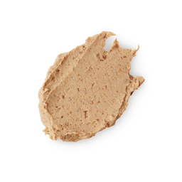 Nutkins. A neatly smudged swatch of thick, textured, caramel-coloured face mask with flecks of finely ground nuts. 
