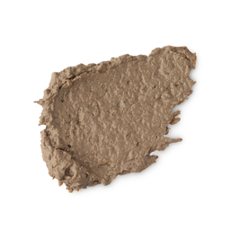 Padron. A neatly smudged swatch of dark brown foot mask, resembling rich soil or mud. It has a rough, lumpy, and granular texture with visible flecks.