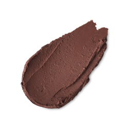 Rouge. A neatly smeared swatch of thick, matte, auburn-brown eyebrow pomade product.
