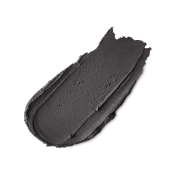 Smoke. A neatly smeared swatch of thick, matte, slate-grey eyebrow pomade product.