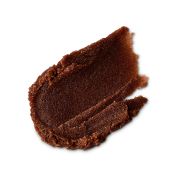 Posh Chocolate. A neatly smudged swatch of deep, dark chocolate coloured, textured sugar-based body scrub.