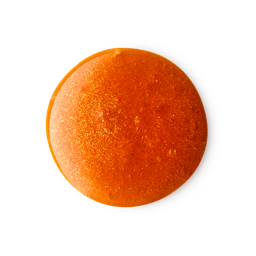 Pumpkin Spice Latte. A perfectly circular swatch of vibrant, translucent orange liquid, heavily infused with sparkling golden glitter.