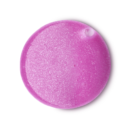 Circular dollop of shimmering, opaque pink Raspberry Milkshake shower gel. Texture is rich and smooth with fine, reflective glitter throughout.