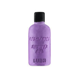 Resilience. A bright purple solid shower gel bar shaped like a bottle, embossed with the words 'RESILIENCE SHOWER GEL' and 'LUSH'. It features a moulded black top resembling a cap.