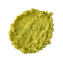 Respect! Power! Banana! A roughly smudged swatch of almost avocado-green, thickly-textured jelly face mask.
