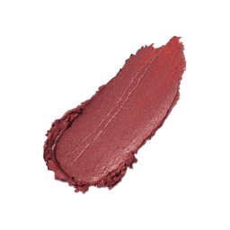 Roman Candle. A neatly smeared swatch of shimmery, rusted-red lipstick. The swatch is thick and textured with an almost metallic sheen.