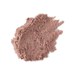 Rosey, Apples, Lemon And Pears. A neatly smudged swatch of pastel pink-coloured, textured facial cleanser. There are flecks of finely ground almonds throughout the product. 