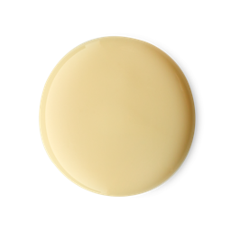 Sakura. A perfectly circular swatch of pale, ivory-coloured, glossy, creamy shower gel. 
