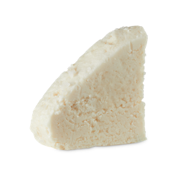 Santa Moritz. A thick, condensed slice of creamy, crumbly, odd-shaped bubble bar. There are visible, sugar-like granules on the surface