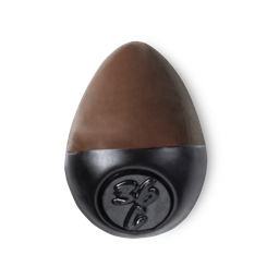 Slap Stick 36C. A dark-cool, rich chocolate brown, egg-shaped solid foundation, with a black wax base.