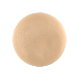 Soother. A perfectly circular swatch of a pale beige, matte, toothpaste. 