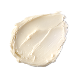 Peace. A smudged swatch of thick, creamy, magnolia-coloured moisturising cream. 
