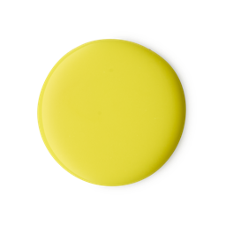 Squeeze The Day. A perfectly circular swatch of thick, glossy, Vibrant yellow shower gel. 