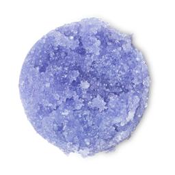 A sample of light purple Vampire Kisses lip scrub.